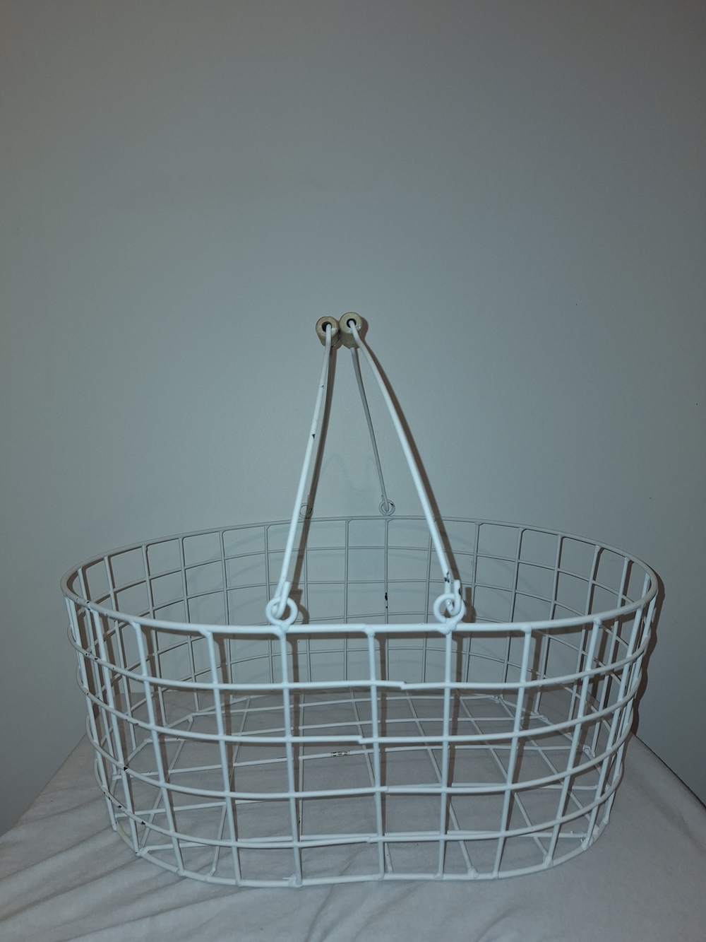 White Wire Hanging Basket
